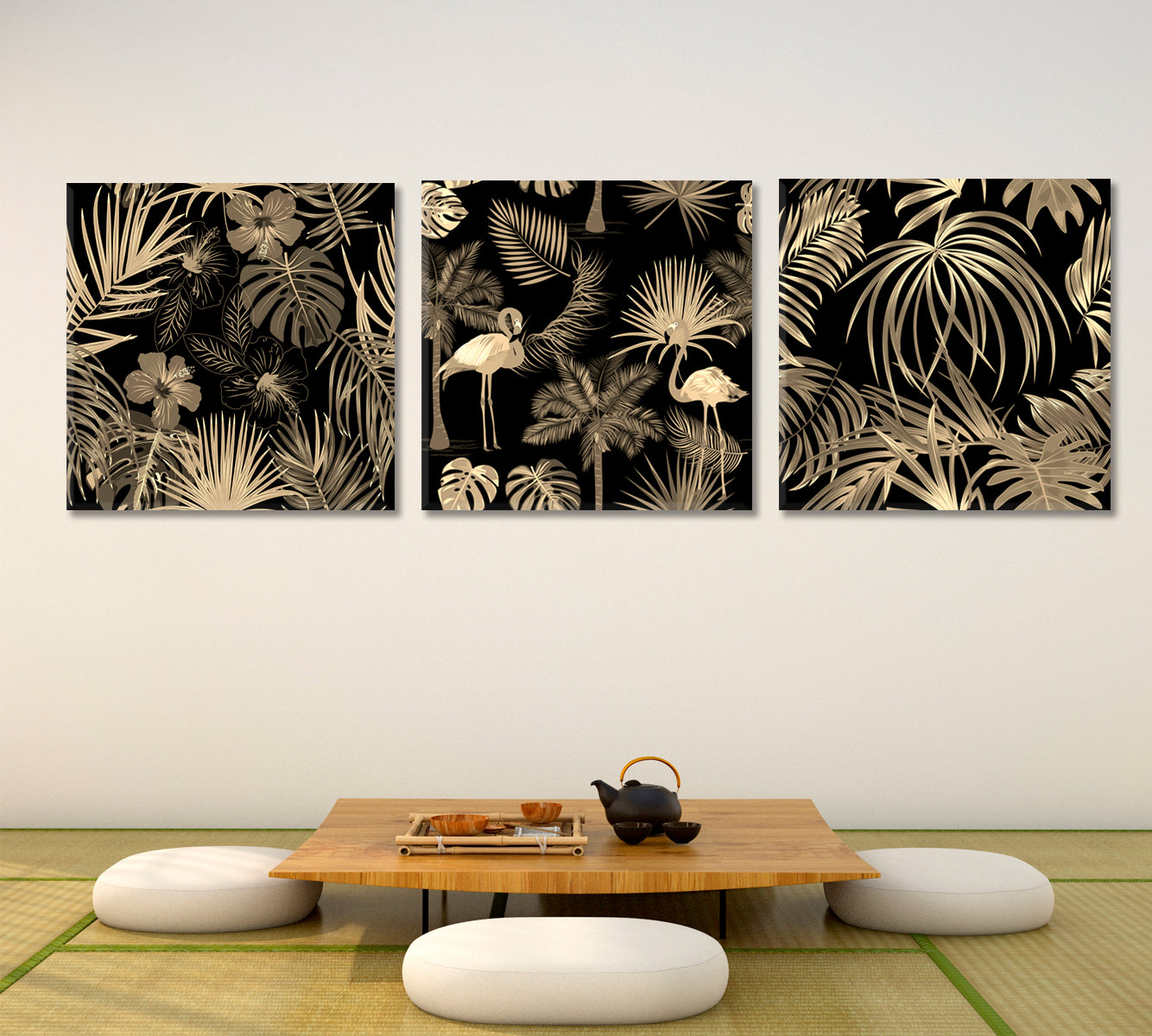 Tropical Jungle Palm Leaves Floral Abstract Posters Set Tropical, Exotic Art Print Artesty   