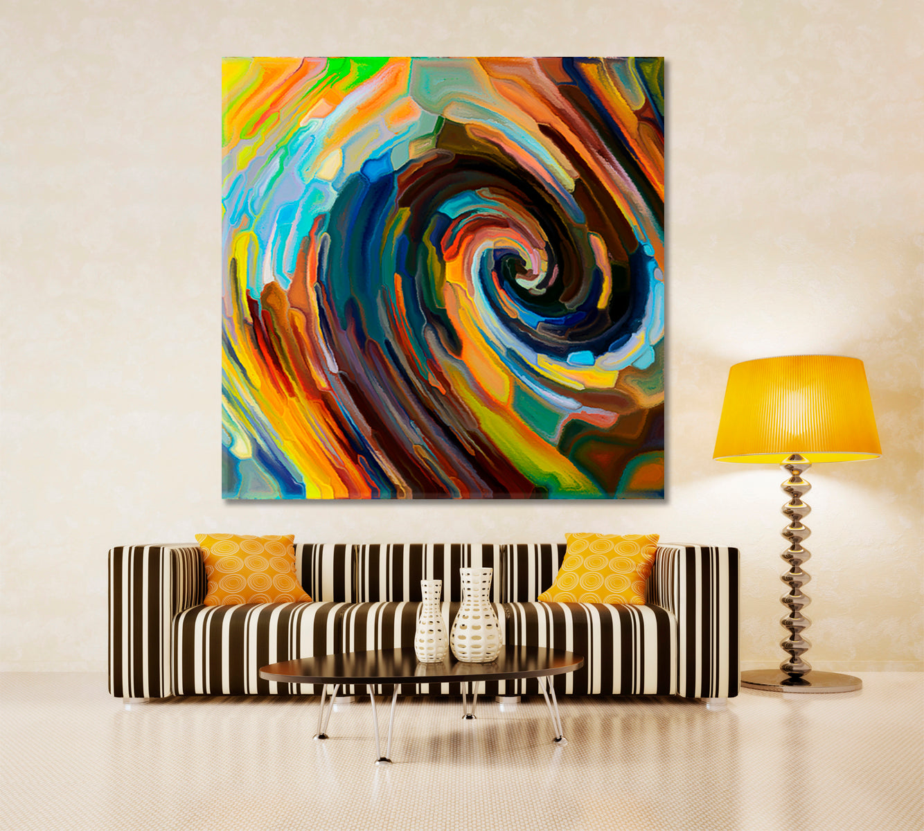 VORTEX INTERWEAVING FLOW Unique Abstract Art - Square Panel 2 Contemporary Art Artesty   