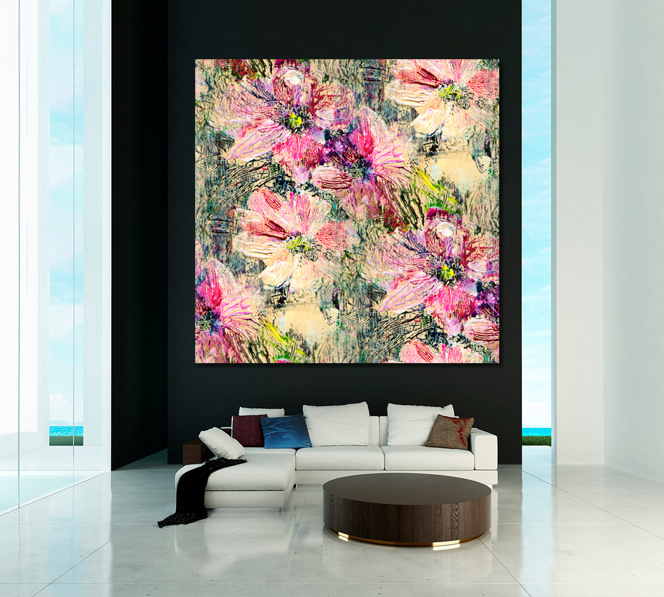 SPRING Abstract Flowers Cube Floral & Botanical Split Art Artesty   