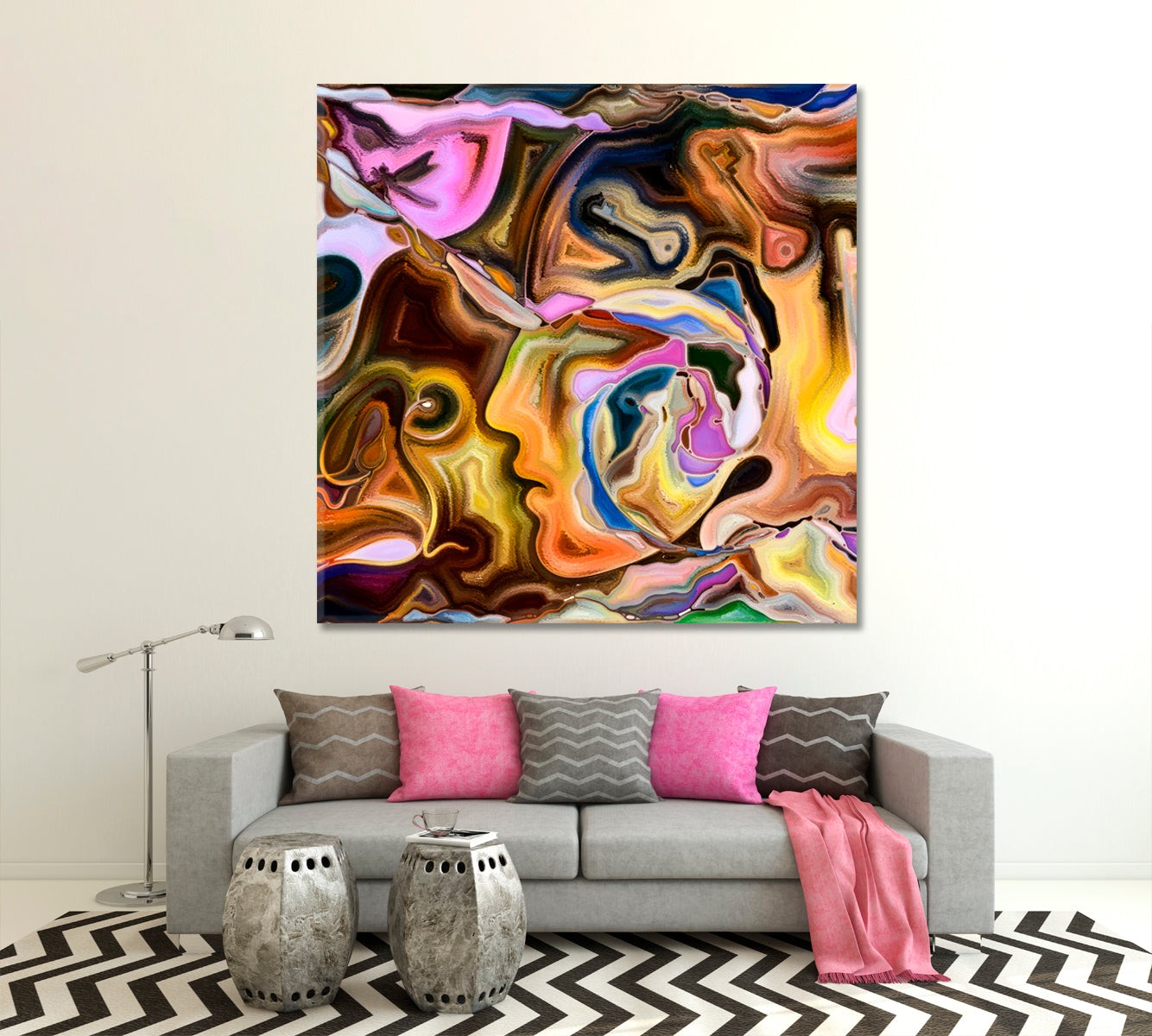 ABSTRACT VARIETY Glamour Modern Art - Square Panel Contemporary Art Artesty   