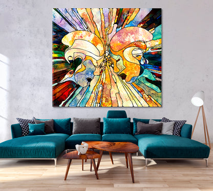 STATE OF FLUX Abstract Consciousness - Square Panel Abstract Art Print Artesty   