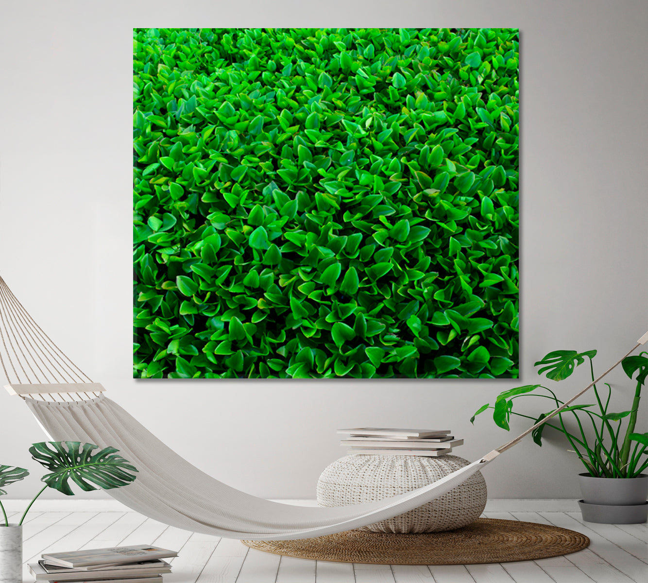 LIVE GREEN HOME Plant Leaf Abstract - Square Panel Floral & Botanical Split Art Artesty 1 Panel 12"x12" 