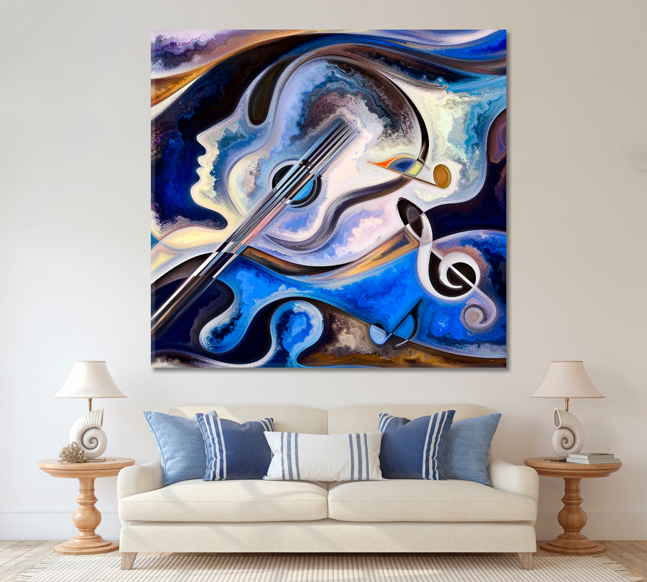 SOUL MELODY Vibrant Patterns - Square Panel Abstract Art Print Artesty   