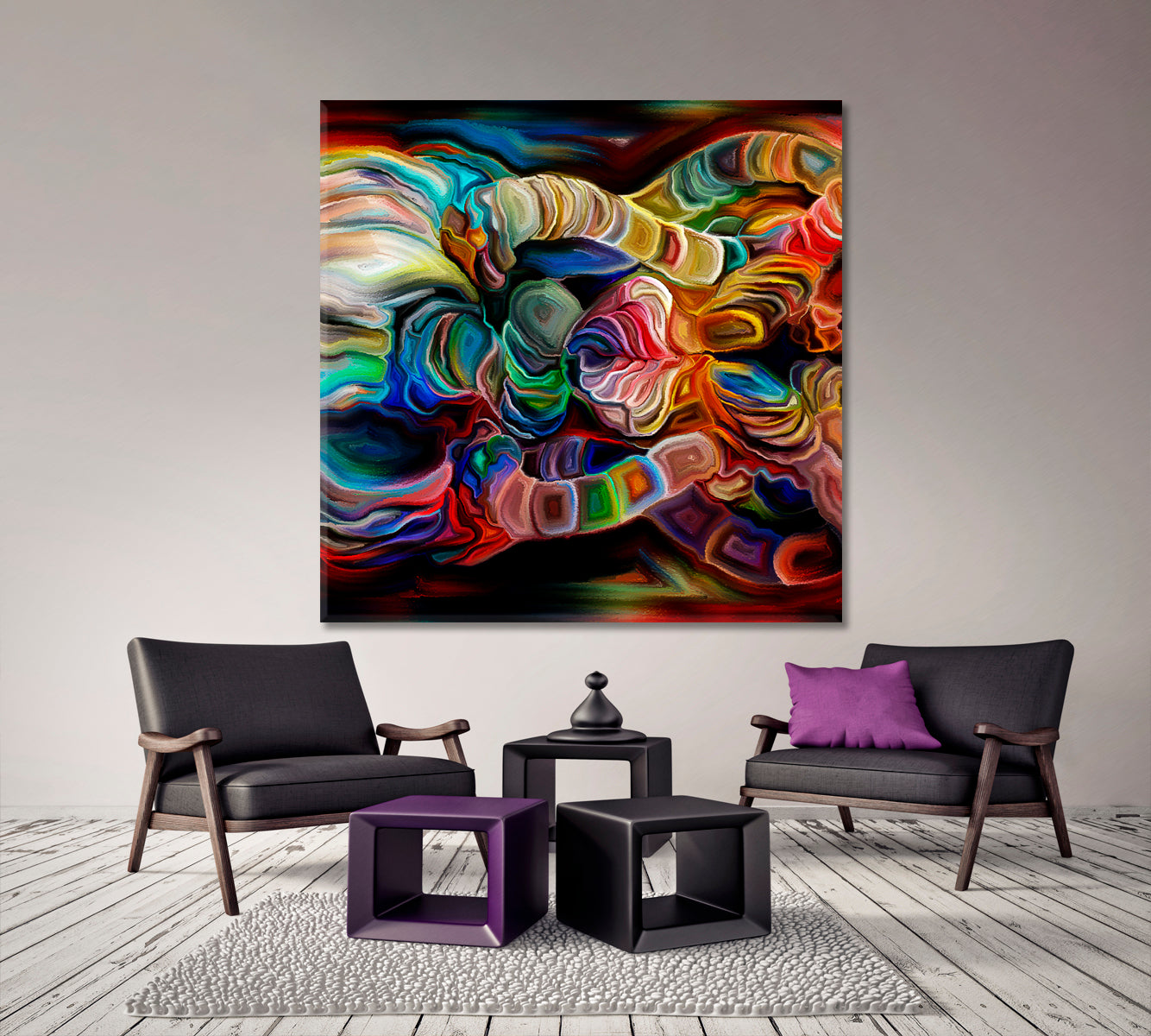 COLORS MOTION Abstract Pictorial and Artistic Effects Art - Square Panel Contemporary Art Artesty   