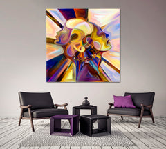 ABSTRACT FORMS Trendy Modern Wall Art | Square Panel Contemporary Art Artesty 1 Panel 12"x12" 