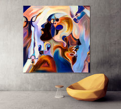 Chasing the Dream Square Panel Abstract Art Print Artesty   