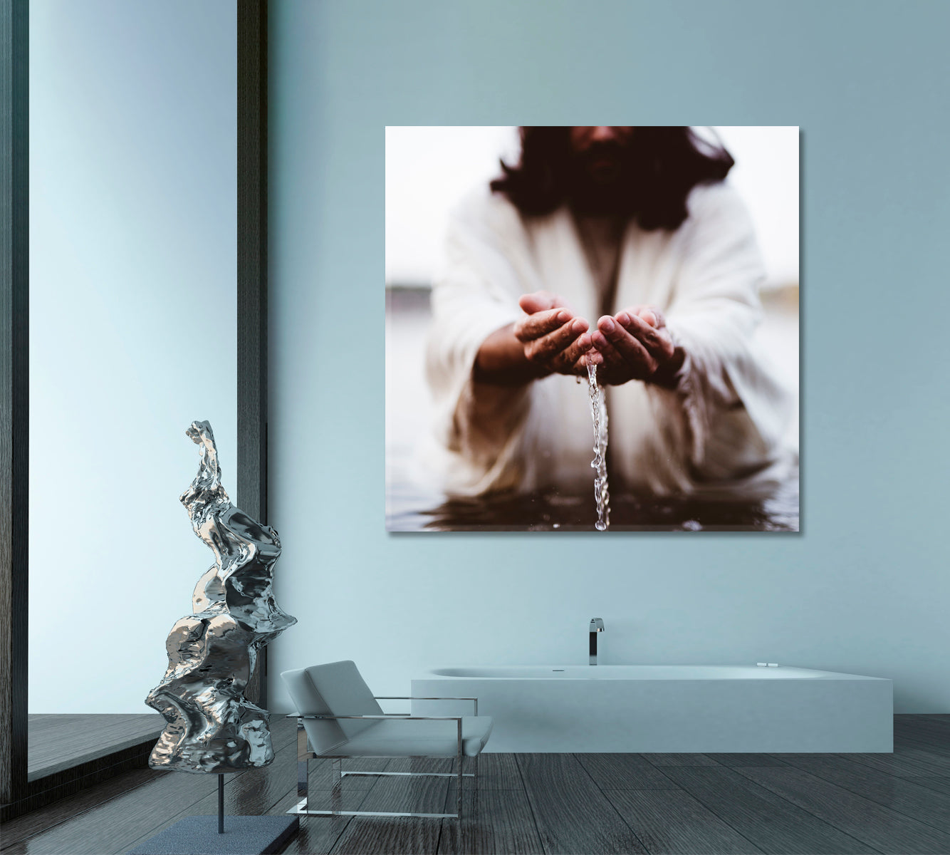 Jesus Christ Beautiful  Art - Square Panel Religious Modern Art Artesty   