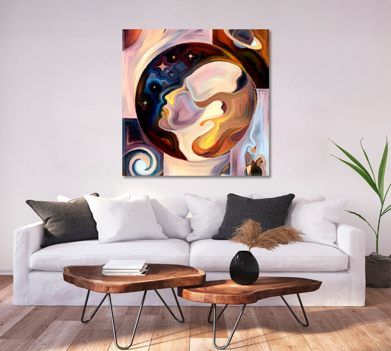 Cosmic Consciousness Square Panel Contemporary Art Artesty   