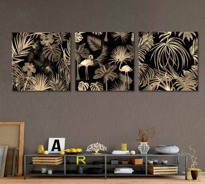 Tropical Jungle Palm Leaves Floral Abstract Posters Set Tropical, Exotic Art Print Artesty   