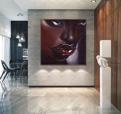 MAGIC DREAM Stunning Beauty African Women Trendy Unique Afrocentric Art - Square Panel African Style Canvas Print Artesty   