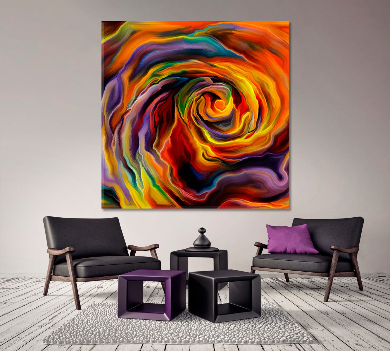 FORMS Magical Abstract Vivid Whirlpool - Square Panel Contemporary Art Artesty   