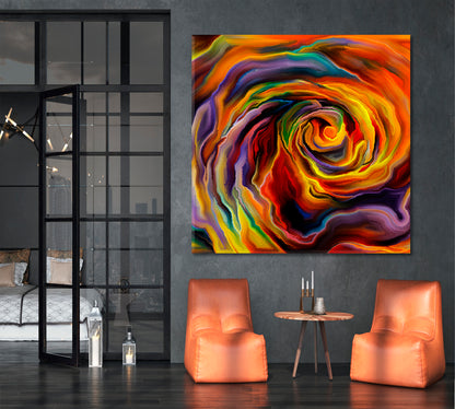 FORMS Magical Abstract Vivid Whirlpool - Square Panel Contemporary Art Artesty 1 Panel 46"x46" 