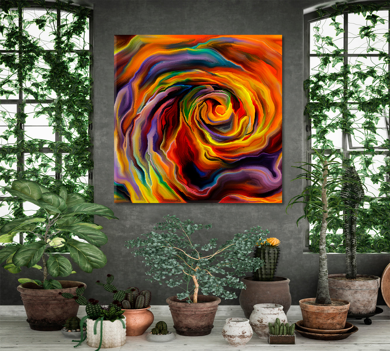 FORMS Magical Abstract Vivid Whirlpool - Square Panel Contemporary Art Artesty   