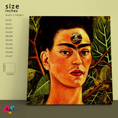 FRIDA KAHLO Portrait Nature and Artifacts ‎Magic Realism - Square People Portrait Wall Hangings Artesty   