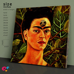 FRIDA KAHLO Portrait Nature and Artifacts ‎Magic Realism - Square People Portrait Wall Hangings Artesty   