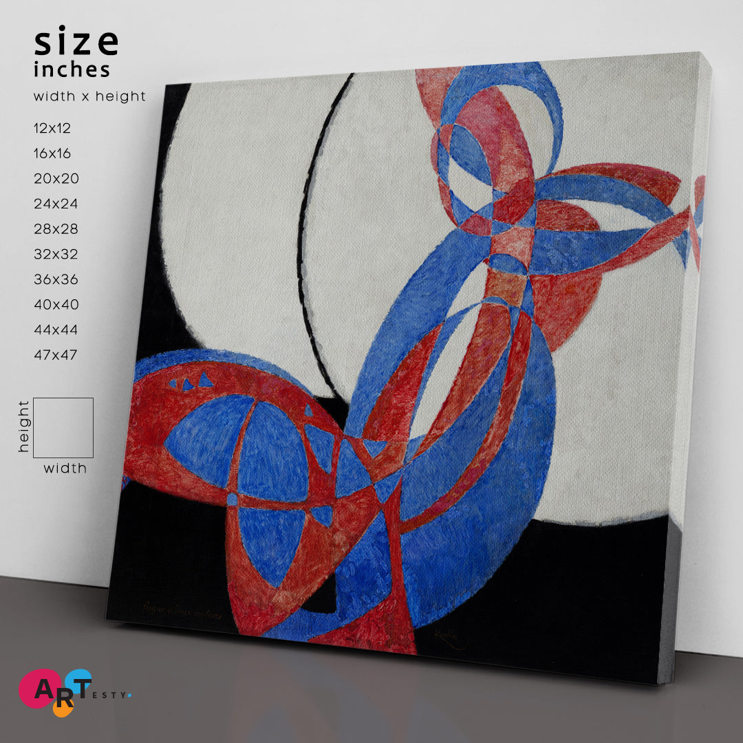 Blue Red Black Abstract Geometric Modern Kupka Style Abstract Art Print Artesty   