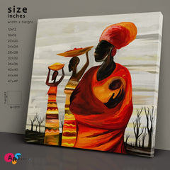 TRIBAL AFRICAN WOMAN WITH CHILD Africa Beautiful Painting African Style Canvas Print Artesty   