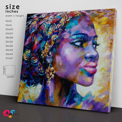 AFRICAN LADY African Traditional Beautiful African Black Woman - Square Panel People Portrait Wall Hangings Artesty   