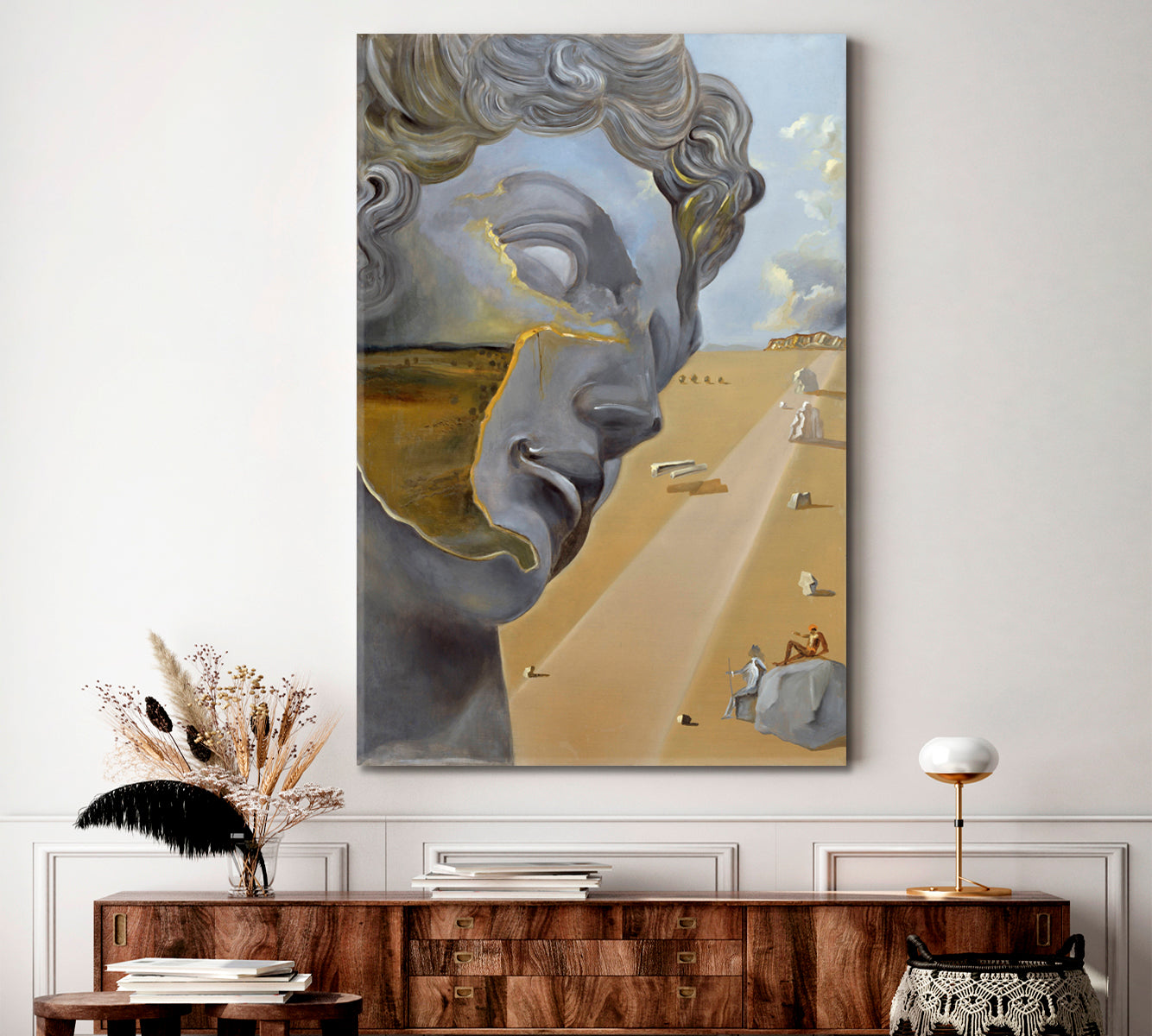 The Head of Giuliano di Medici Surrealistic Salvador Dali Style Poster Surreal Fantasy Large Art Print Décor Artesty   