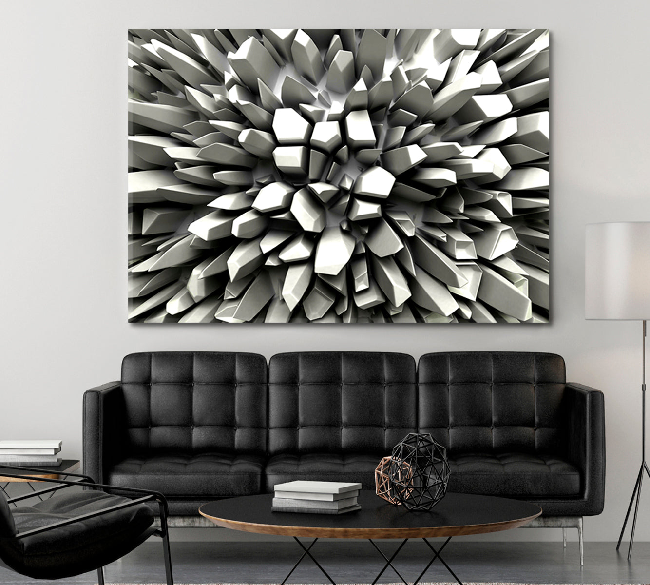 Abstract Three-dimension Crystallized Rays 3D Effect Shapes Poster Abstract Art Print Artesty   