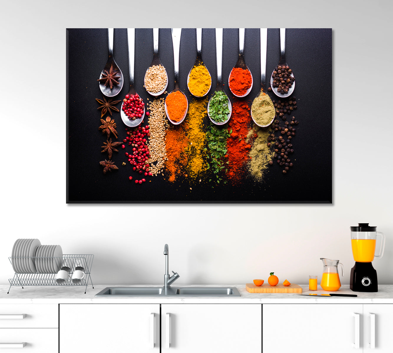 Spices And Condiments Poster Restaurant Modern Wall Art Artesty 1 panel 24" x 16" 