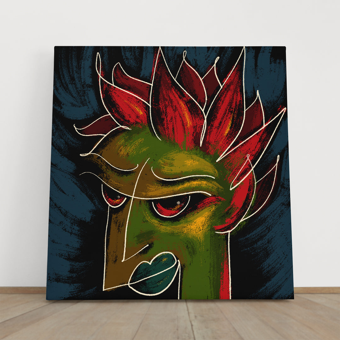 FREE HAIR STYLE Unique Abstract Figurative Contemporary Art Cubist Trendy Large Art Print Artesty 1 Panel 12"x12" 