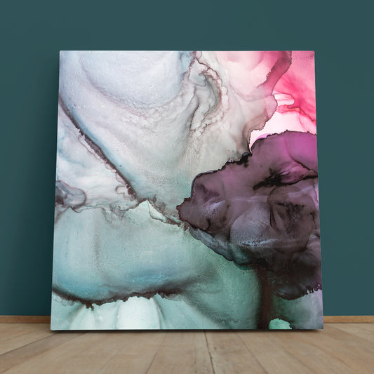 MARBLE Transparent Ink Swirls Veins Fluid Art, Oriental Marbling Canvas Print Artesty   