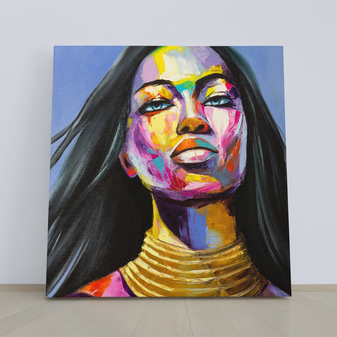 COLORS OF THE MOOD Beautiful Woman - Square Panel People Portrait Wall Hangings Artesty 1 Panel 12"x12" 