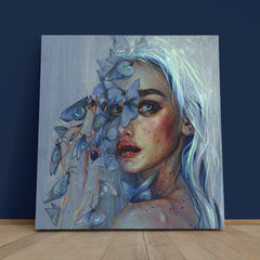 BLUE DREAM Refined Art Beautiful Girl Contemporary Fantasy - S Fine Art Artesty   