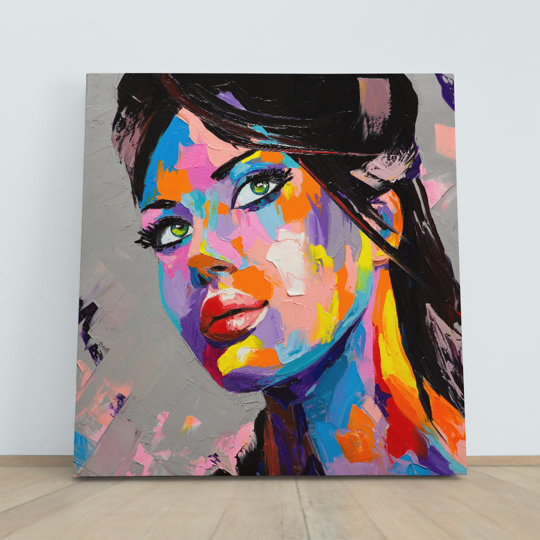 SUNNY DAY Vivid Expressions Beautiful Woman - Square Panel People Portrait Wall Hangings Artesty   