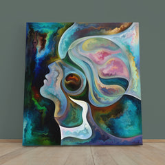 SPECTRAL FLOW Artistic Colorful Shapes Forms Swirls Modern Art Consciousness Art Artesty 1 Panel 12"x12" 