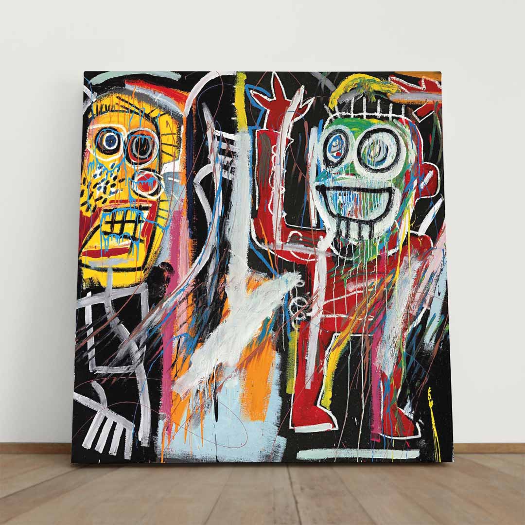CHAOTIC ENEGY  Jean Basquiat Scull UNTITLED HEAD  Graffiti - Square Panel Contemporary Art Artesty   