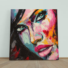 COLORS OF THE MOOD Beautiful Woman Fine Art, Square Panel People Portrait Wall Hangings Artesty 1 Panel 12"x12" 