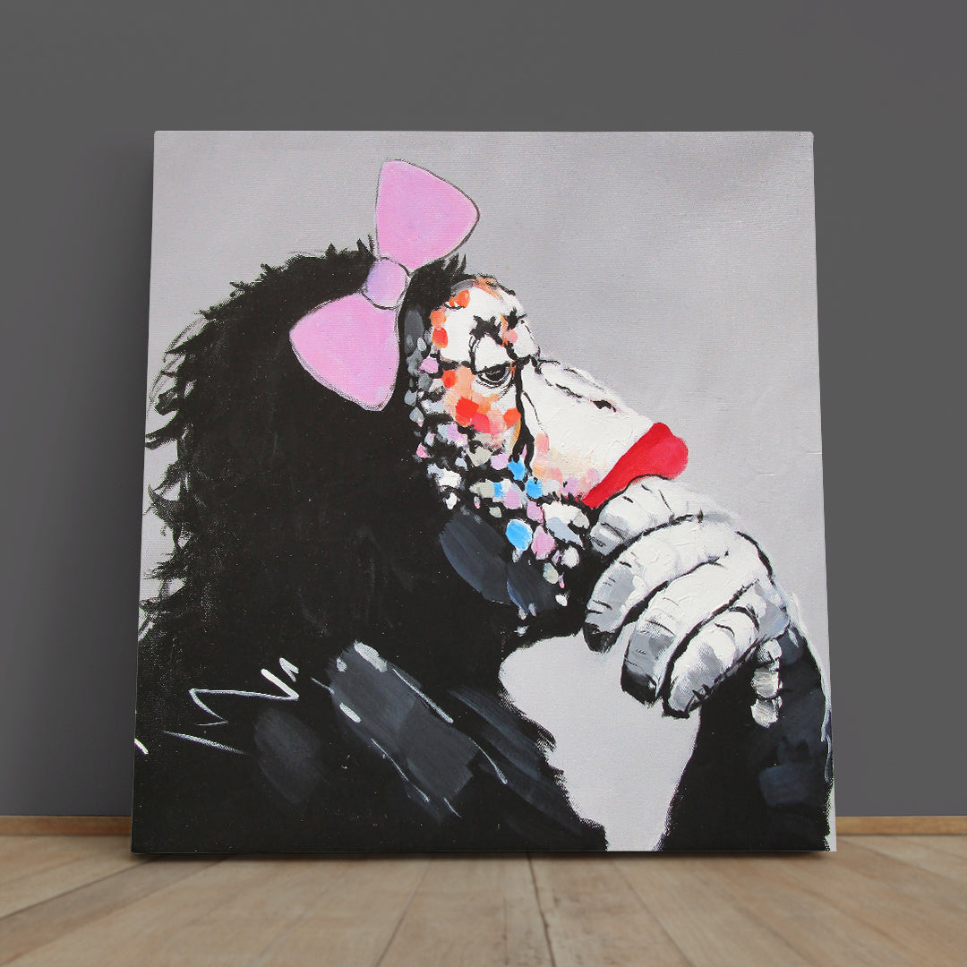FUNNY MONKEY Trendy Pop Art Gorilla - S Animals Canvas Print Artesty 1 Panel 12"x12" 