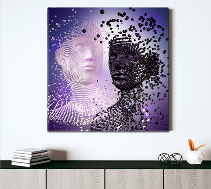 LOVE STORY Beautiful Sculpture Young Couple Yin Yang Poster Contemporary Art Artesty   