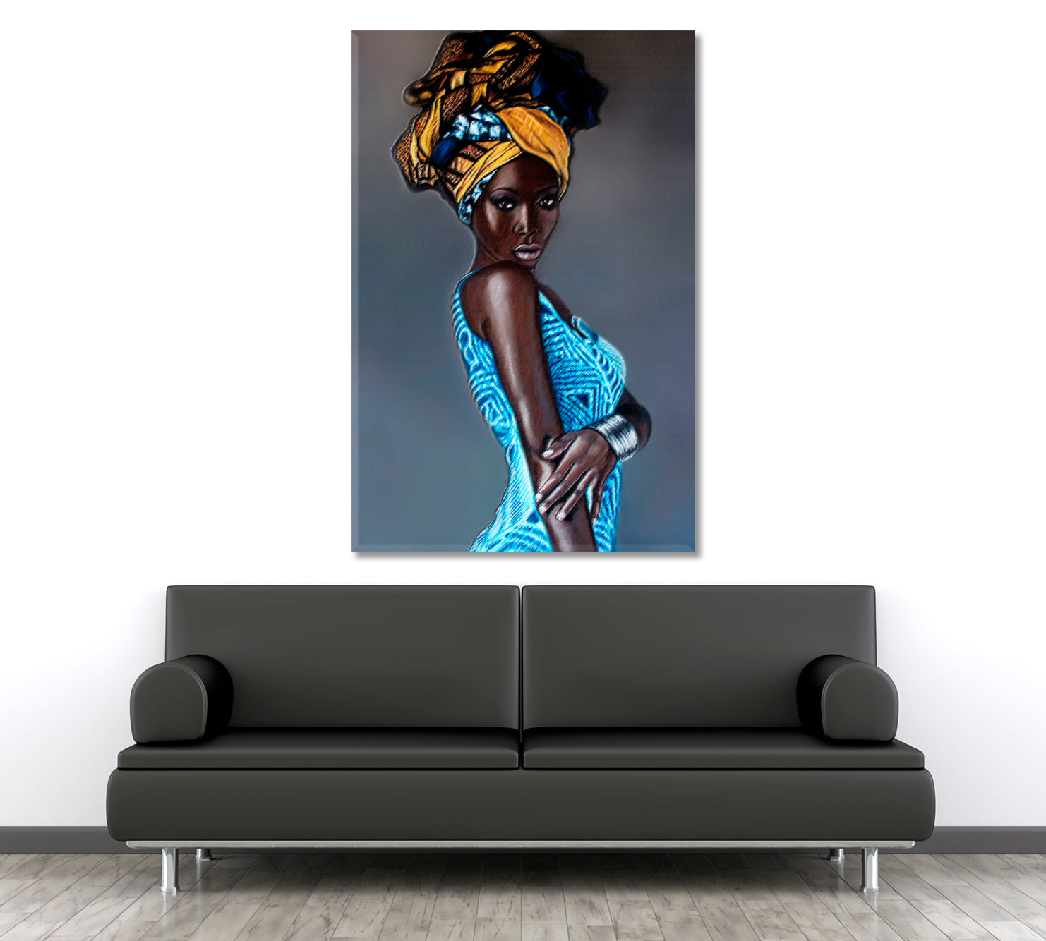 BLACK BEAUTY Beautiful African American Women Stylized Portrait African Style Canvas Print Artesty   