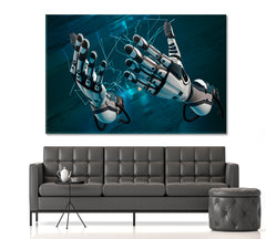 CYBER WORLD Robot Arms Futuristic Cyber Brain Technology Poster Business Concept Wall Art Artesty   
