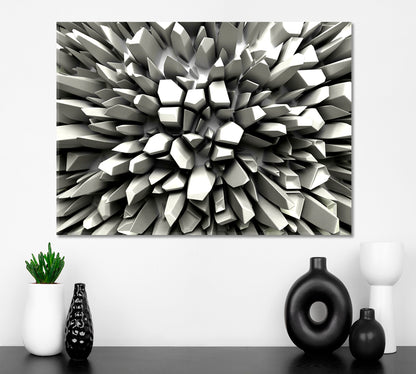 Abstract Three-dimension Crystallized Rays 3D Effect Shapes Poster Abstract Art Print Artesty   