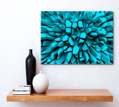 Turquoise Abstract Three-dimension Rays 3D Effect Shapes Poster Abstract Art Print Artesty   