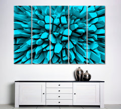 Turquoise Abstract Three-dimension Rays 3D Effect Shapes Poster Abstract Art Print Artesty 5 panels 36" x 24" 