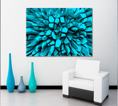 Turquoise Abstract Three-dimension Rays 3D Effect Shapes Poster Abstract Art Print Artesty 1 panel 24" x 16" 