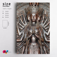 THOUSANDS HANDS Guanyin Statue Buddism Religious Gods Temples Religious Modern Art Artesty 1 Panel 16"x24" 