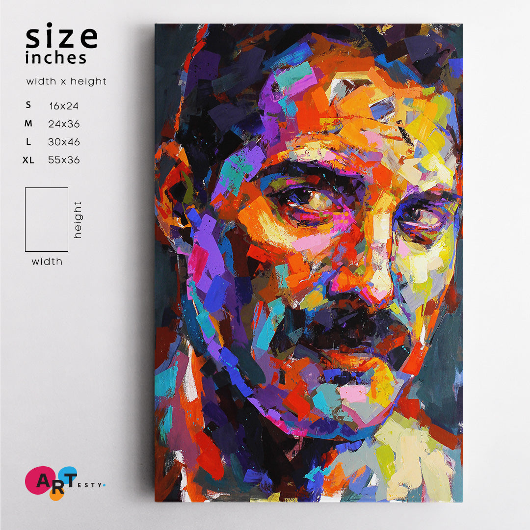 FREDDIE  Freddie Mercury Abstract Portrait Fine Art  - Vertical 1 panel Celebs Canvas Print Artesty   
