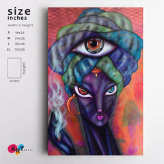 MIND'S EYE Mystical Esoteric Third Eye Inner Eye Abstract Cubism Cubist Trendy Large Art Print Artesty   
