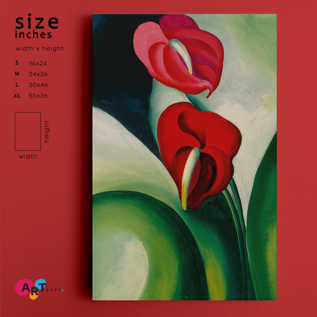 anthurium painting FLAMINGO FLOWER Anthurium Enlarged Flower Georgia O'Keeffe Print Art