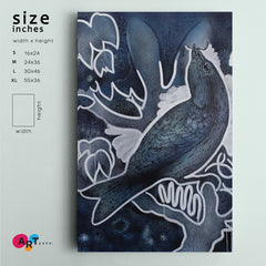 BIRD Abstract Impressionism Hilma Klint Style Forms Shapes Lines - V Fine Art Artesty 1 Panel 16"x24" 