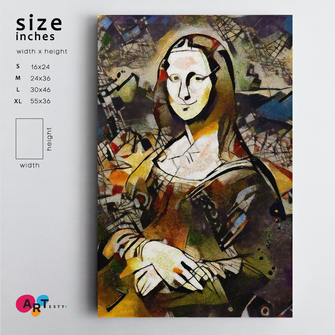 MONA LISA  Abstract Cntemporary Style - Vertical Fine Art Artesty 1 Panel 16"x24" 