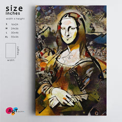 MONA LISA  Abstract Cntemporary Style - Vertical Fine Art Artesty 1 Panel 16"x24" 