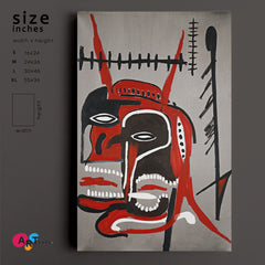 BASQUIAT STYLE HEADS Basquiat Sculs Canvas Print Wall Art - Vertical Contemporary Art Artesty   