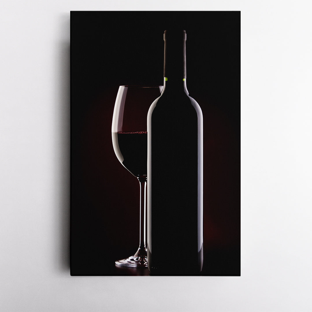 Amazing Luxury Design Poster Glass Red Wine Bottle - V Restaurant Modern Wall Art Artesty 1 Panel 16"x24" 